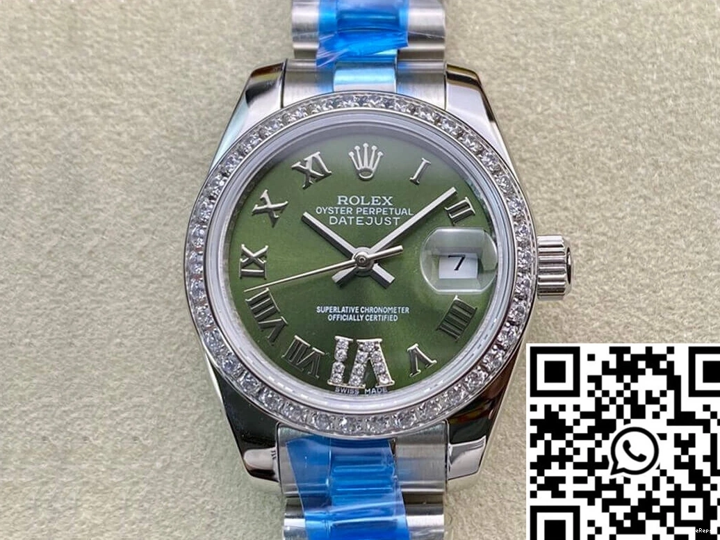 Dial BP Green 28MM Datejust Rolex Factory Diamond-set 0215